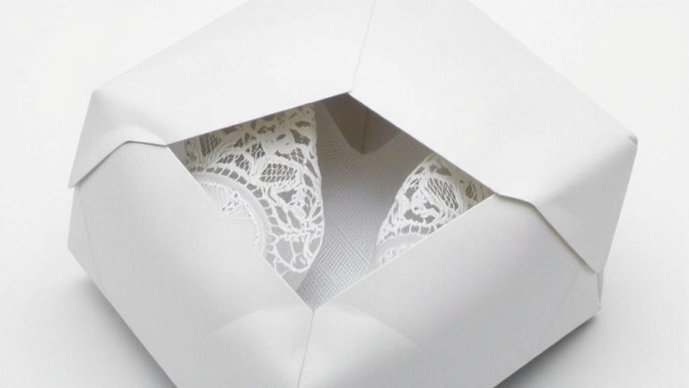 fragile lace origami packaging
