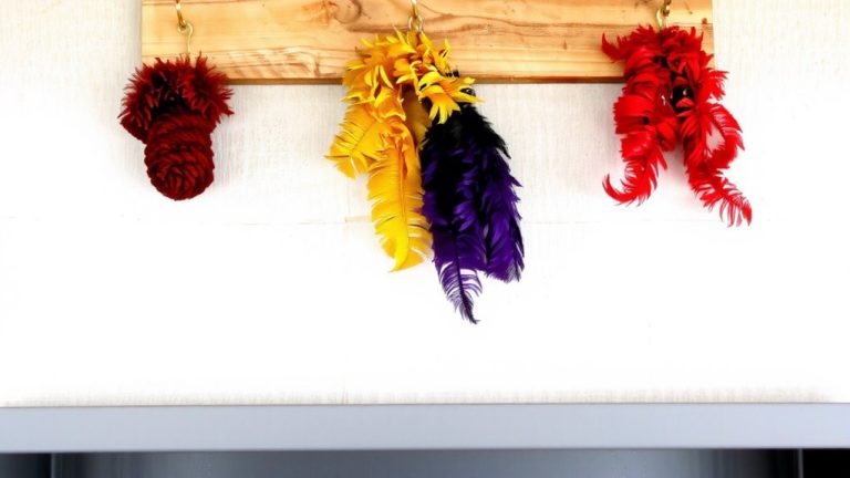 hang feather boas to prevent tangling