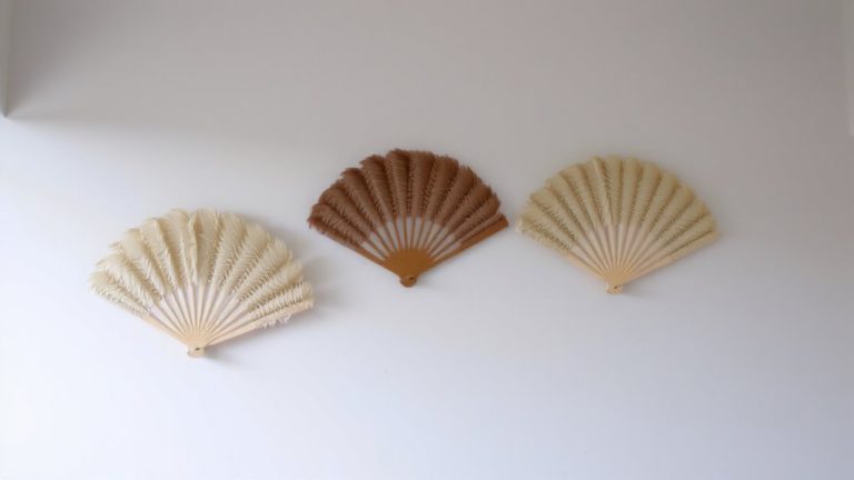 store feather fans on wall mounts